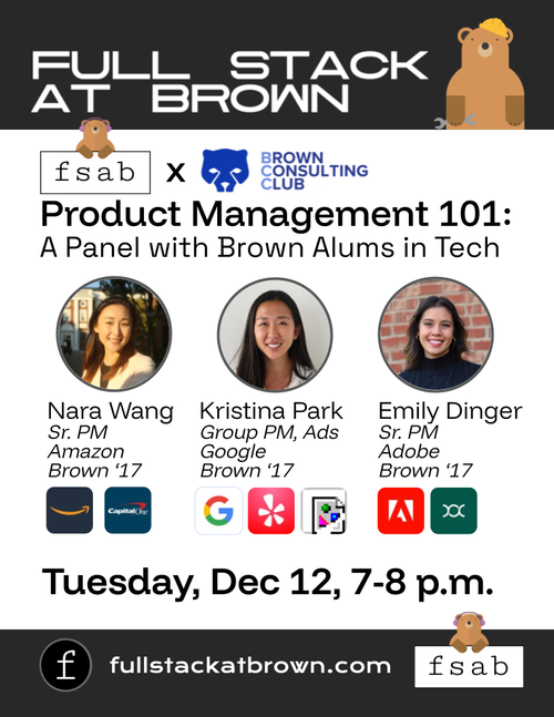 Flier for FSAB x Big Tech PMs x FSAB x BCC event