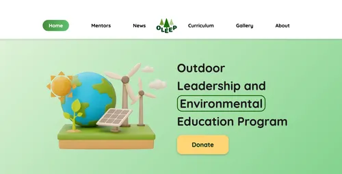 Screenshot of Outdoor Leadership and Environmental Education Program’s project